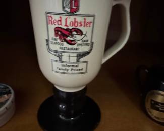 Vintage Red Lobster Restaurant Promotional Pedestal Mug
