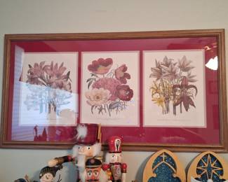 Set of 3 Vintage Botanical Prints: Lilies, Peonies, and Amaryllis
