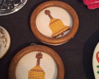 Vintage Cross-Stitch Bell Ornaments
