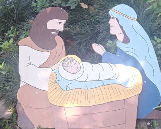 Hand-Painted Wooden Nativity Silhouette