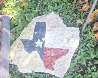 Hand-Painted Texas Flag Garden Stone