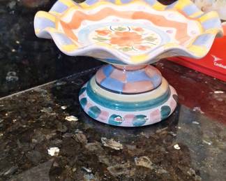 World Bazaars Hand-Painted Pedestal Bowl