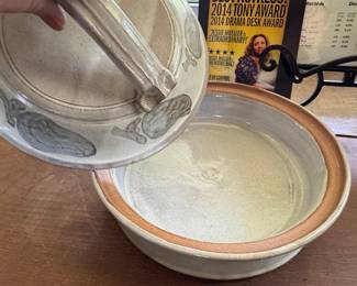 Studio Pottery Covered Casserole Dish Signed J. Paul