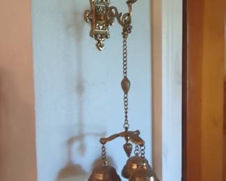 Vintage Solid Brass Triple Bell Door Chimes