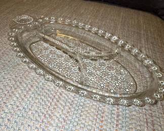 Hazel Atlas Jewel Pattern Divided Relish Tray