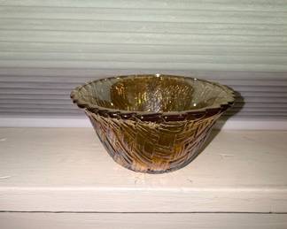 Indiana Glass Marigold Carnival Glass Weavetex Basket Weave Bowl