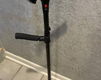 Folding LED Mobility Cane with Secondary Handle and Alarm