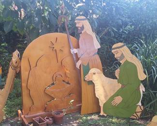 Large Scale Wooden Outdoor Nativity Set