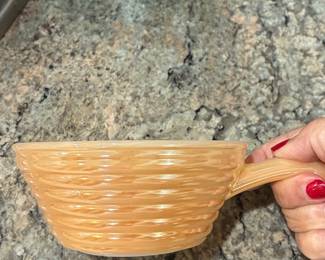 Fire-King Peach Luster Beehive Soup Bowl