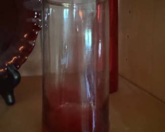 Vintage Gold-Rimmed Ruby Red Glass Tumbler