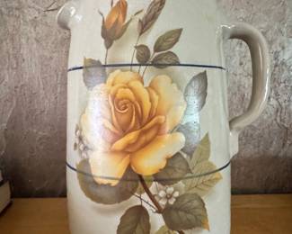 Vintage Yellow Rose Ironstone Pitcher