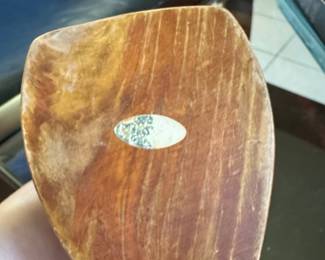 Vintage Mid Century Teak Wood Coaster Set with Holder