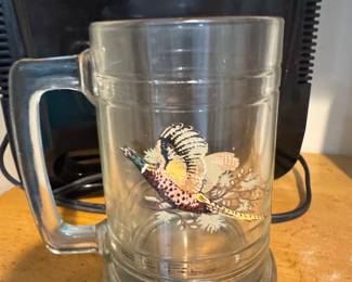 Vintage Princess House Pheasant Glass Beer Mug