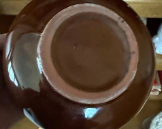 Vintage Brown Drip Glaze Bean Pot