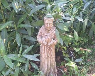 Cast Stone Saint Francis Garden Statue with Bird