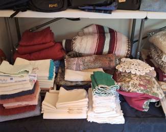 Assorted Vintage Household Linens and Textiles Collection