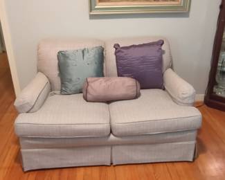 Thomasville Rolled Arm & Skirted Loveseat