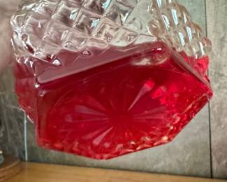 Anchor Hocking Wexford Ruby Red Flashed Oil Lamp
