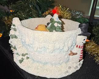 Christmas Snowman Decorative Bowl