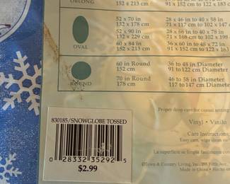 Town & Country Home Snowglobe Tossed Flannel Backed Vinyl Tablecloth