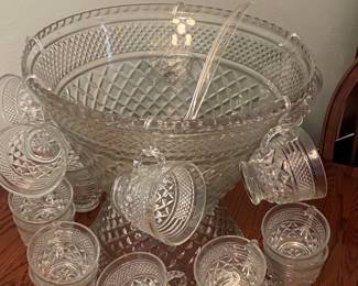 Anchor Hocking Wexford Punch Bowl Set with 18 Cups and Ladle