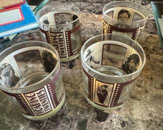 Roaring Twenties Silent Film Stars Barware Glasses