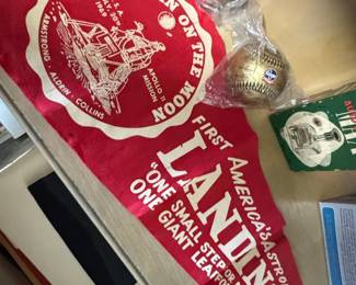 Apollo 11 First Man on the Moon Commemorative Pennant - Red