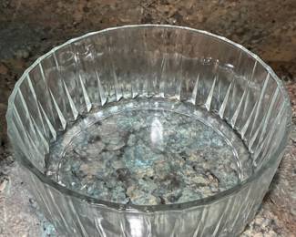 Vintage Arcoroc France Diamond Cut Serving Bowl