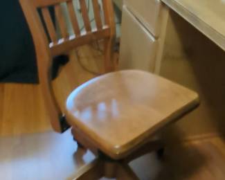Vintage Oak Bankers Swivel Chair