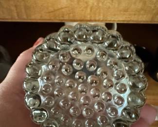 Vintage Jeannette National Clear Glass Ribbed Hobnail Bottom Relish Jar (No Lid)