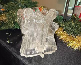 Vintage Crystal Angel Choir Votive Candle Holder
