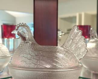 Indiana Glass Clear Hen on Nest Dish
