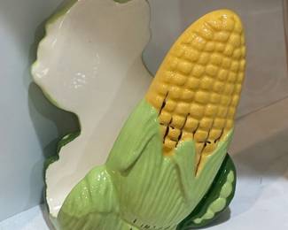 Vintage Ceramic Corn on the Cob Napkin Holder