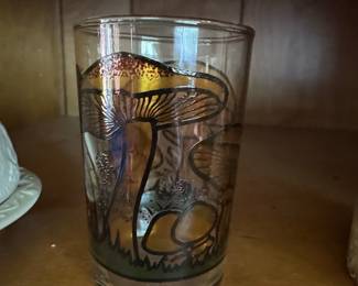 Vintage Culver 22k Gold Mushroom Highball Glasses