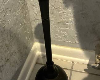Modern Matte Black Toilet Plunger with Holder