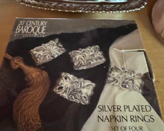 Codinger 20th Century Baroque Silver Plated Napkin Rings