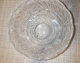 Vintage Zajecar Crystal Floral Serving Bowl
