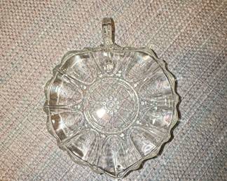 Vintage Anchor Hocking Oyster and Pearl Glass Oyster Plate