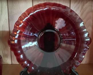 Avon Cape Cod Ruby Red Goblet and Plate