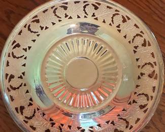 Vintage Silver-Plated Pierced Grapevine Bonbon Dish