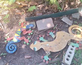 Set of 2 Metal Gecko Garden Wall Art