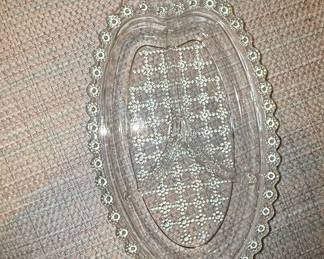 Hazel Atlas Jewel Pattern Divided Relish Tray