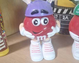 M&M's Red Character Easter Bunny Candy Dispenser with Purple Hat