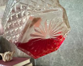 Vintage Lamplight Farms Diamond Pattern Glass Oil Lamp
