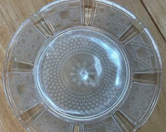 KIG Indonesia Daisy and Cane Pattern Clear Glass Plate