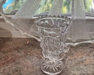 EAPG Imperial Glass "536 Clear" Fluted Vase