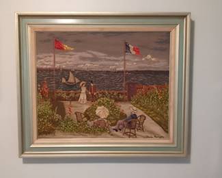 Needlepoint Tapestry of Claude Monet's 'Garden at Sainte-Adresse' - Cross-stitch