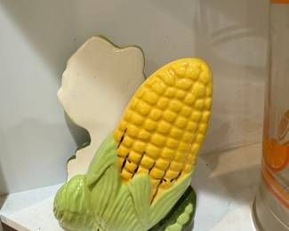 Vintage Majolica-Style Corn and Vegetable Napkin Holder