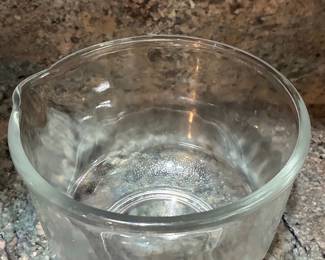 Vintage Fire King or Glasbake Clear Glass Mixing Bowl with Spout