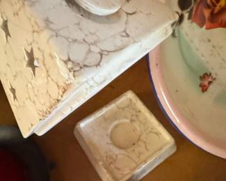 PartyLite Ceramic Star and Moon Votive Candle Holder